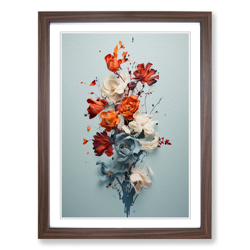 Single Picture Frame Print on Wood, Walnut Framed, 46cm H x 34cm W