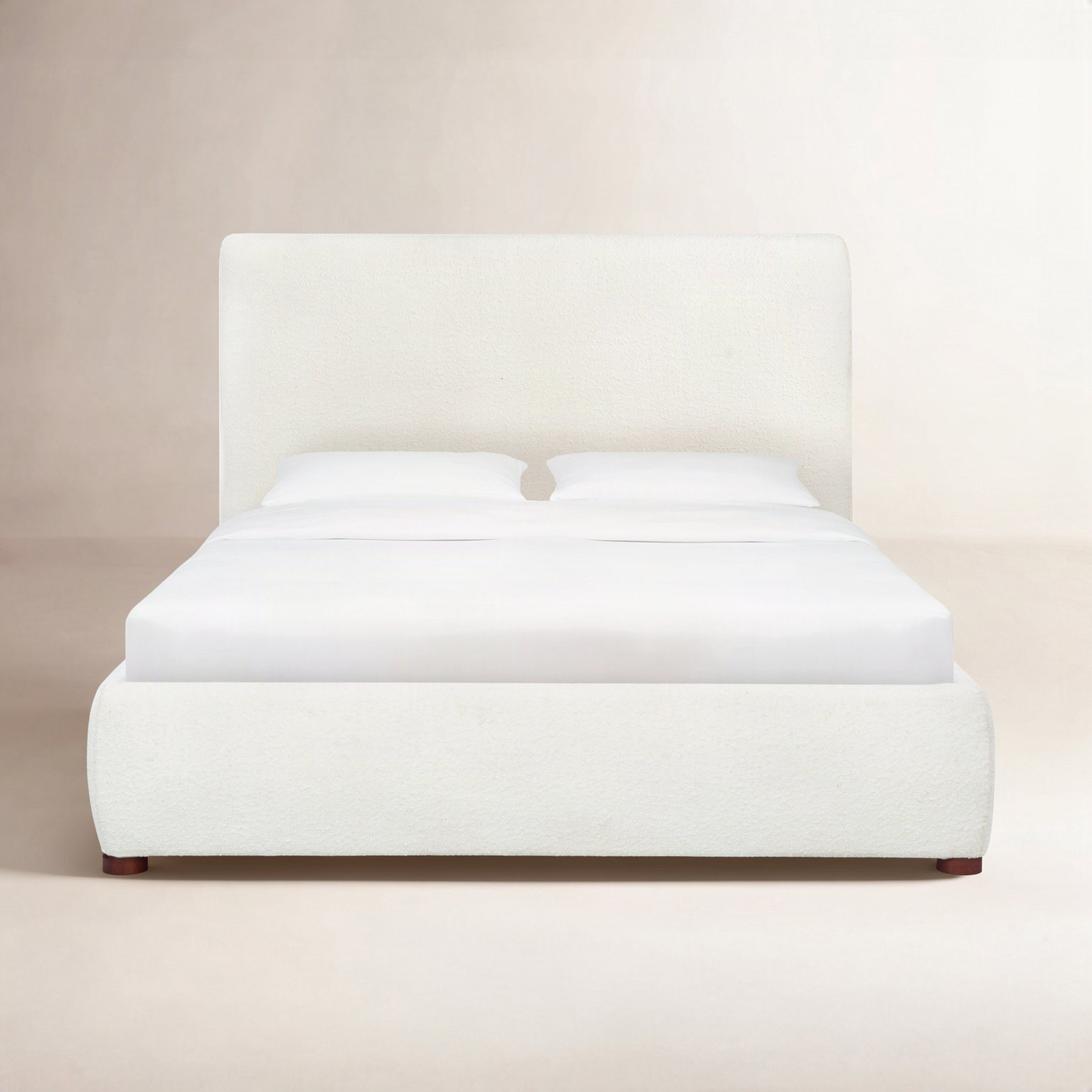 Callahan Upholstered Bed, Full / Double, Ivory Boucle