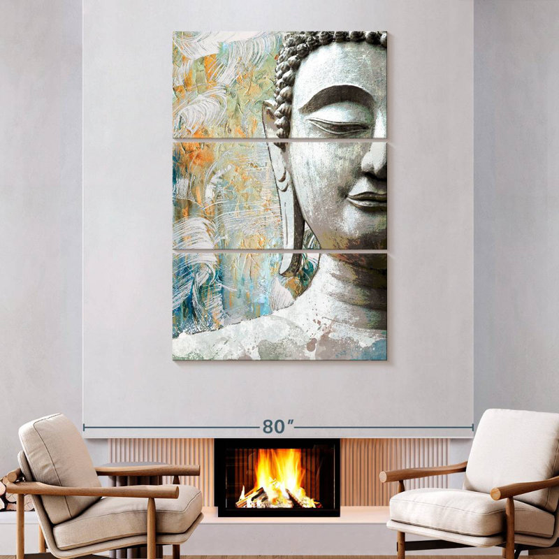 Adella Stone Buddha Head, 74" H x 48" W