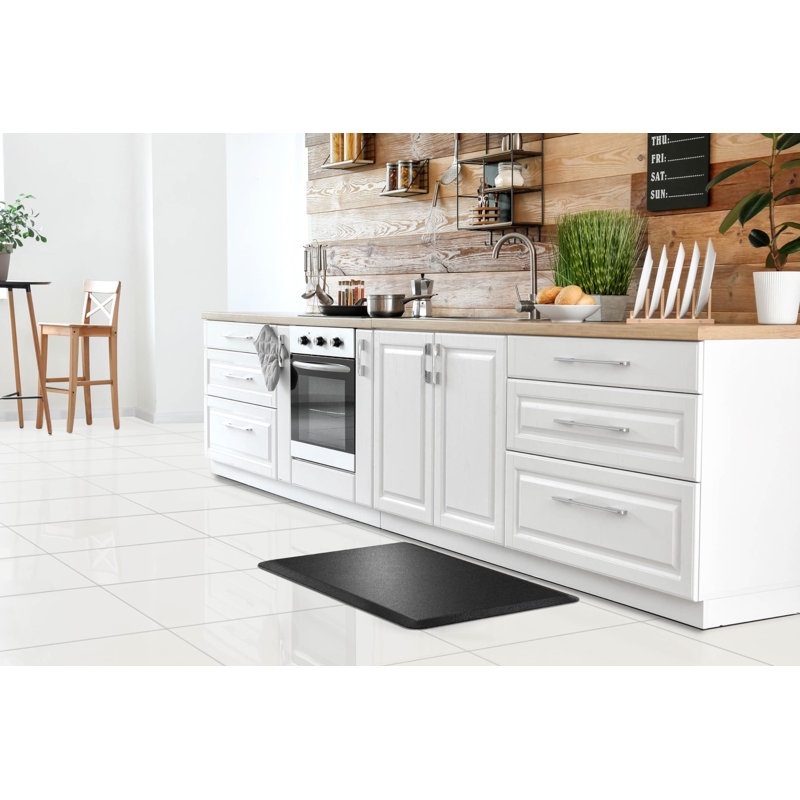 Tapis de cuisine anti-fatigue, tapis de bureau debout, antidérapant, Noir
