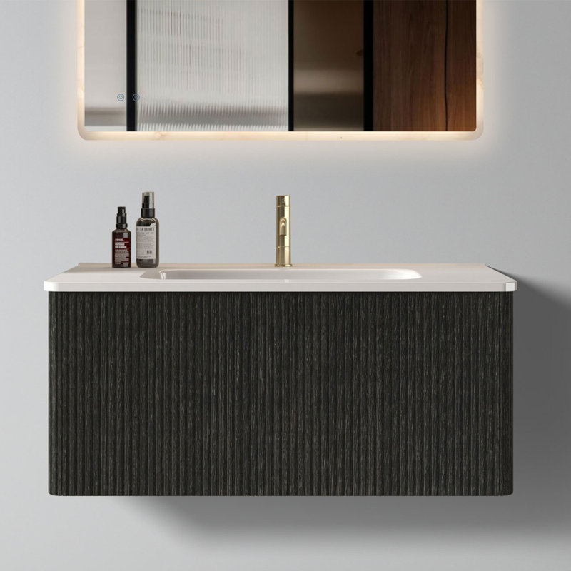 Woolcott Bathroom Cabinet, Black, 15.6" H x 35.8" W x 18.3" D