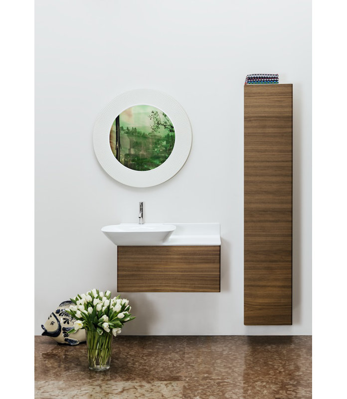Ino 35.43'' L Bathroom Sink, Single Hole, Right Shelf