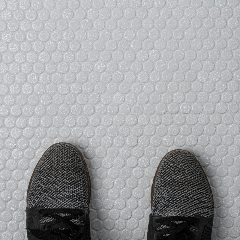 Hudson Penny Round .80" x .80" Porcelain Penny Round Mosaic Wall & Floor Tile, Gray