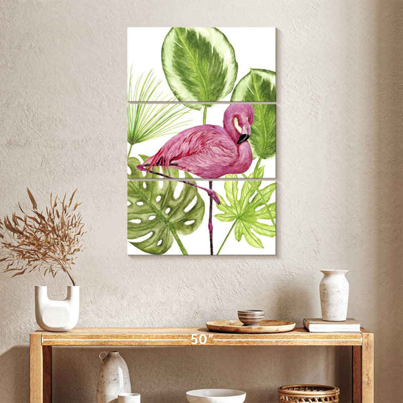 Flamant rose tropical Brampt II, H 38 po x l 24 po