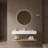 Bathroom Vanity With Vessel Sink, Wall-Mounted Floating White Rectangular Acrylic Integrated Basin Without Faucet, Striped Shelves Layer
