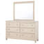 Commode 6 tiroirs en chêne avec miroir