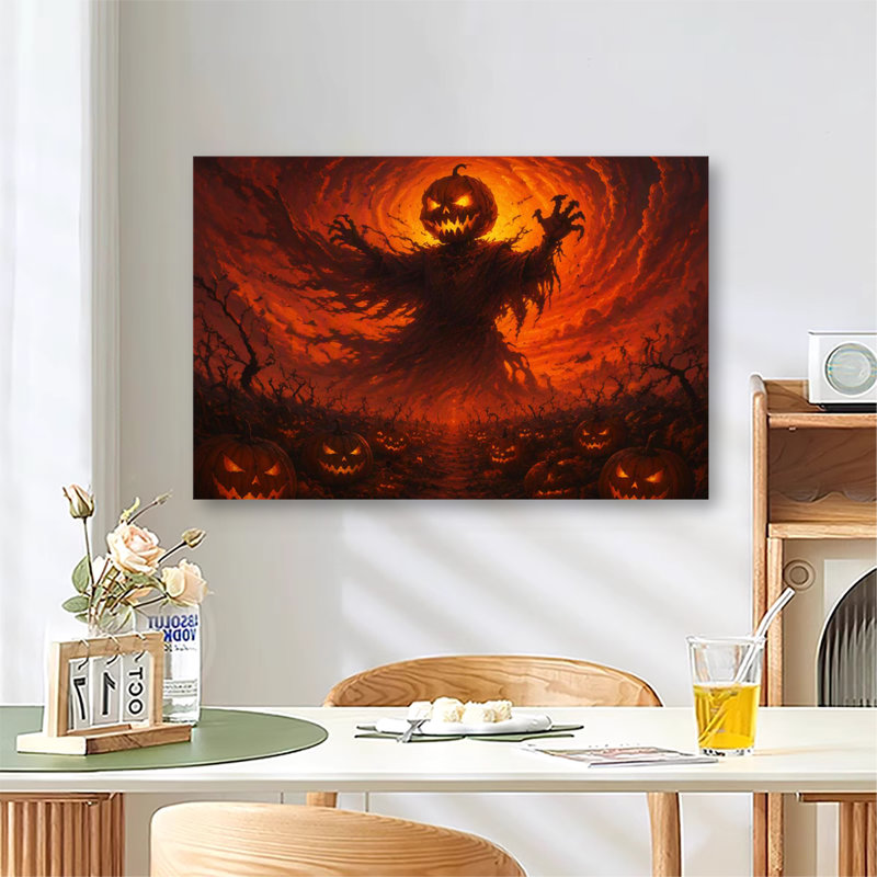 Art mural sur toile, citrouille d'Halloween, 20 x 24 po