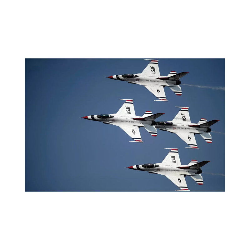 The US Air Force Thunderbird Demonstration Team - Wrapped Canvas Print, 66.04 cm H x 45.72 cm W x 3.175 cm D