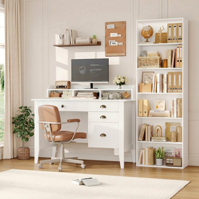 6-Tier Bookcase and Computer Desk 2-Piece Set