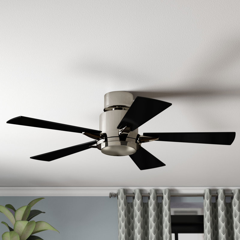 Ventilateur à DEL 52 pouces Lucian, Nickel poli, Noir satiné