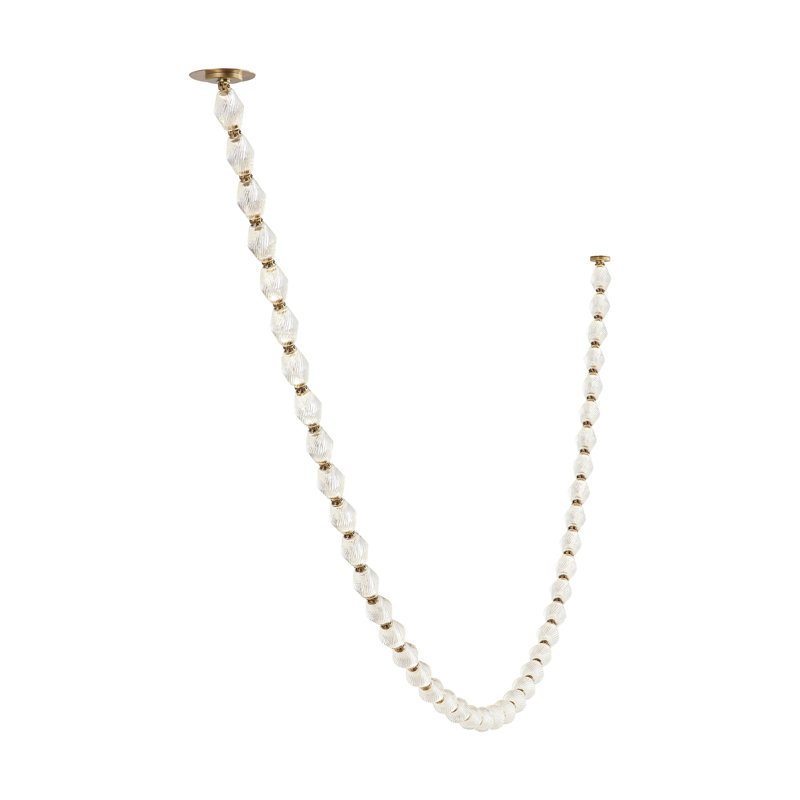 Collier 132 Chandelier, Natural Brass, 140.5" H x 2" W x 2" D