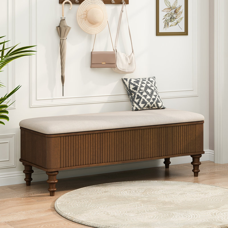Banc de rangement multifonctionnel 50,8 po, Noyer