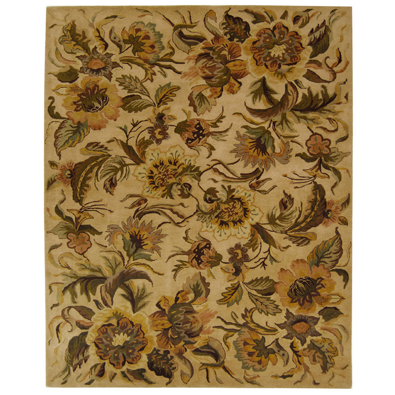 Meriden Hand Tufted Wool Floral Rug, Rectangle 7'6" x 9'6" 