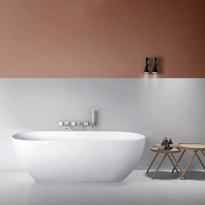 68.9 Inch Freestanding Solid Surface Soaking Bathtub For Bathroom