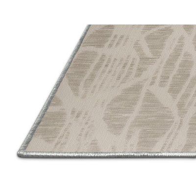 Machine Washable Abstract Beige Area Rug