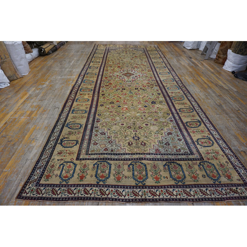 Antique Large Caucasian - Karabagh Caucasian Allover Geometric Knotted Rug