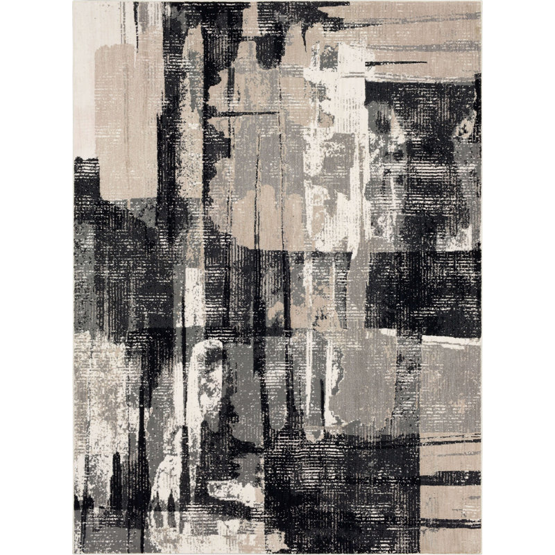 Karastan 5'3" x 7'10" Gray and Multicolor Abstract Wool Area Rug