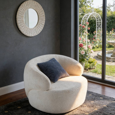 Swivel Barrel Accent Chair Perfect For Small Living Room Reading Nooks & Bedroom Cozy Relaxation Sessions