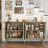 59" Sideboard Buffet with Adjustable Shelves and Solid Wood Legs-1052146469