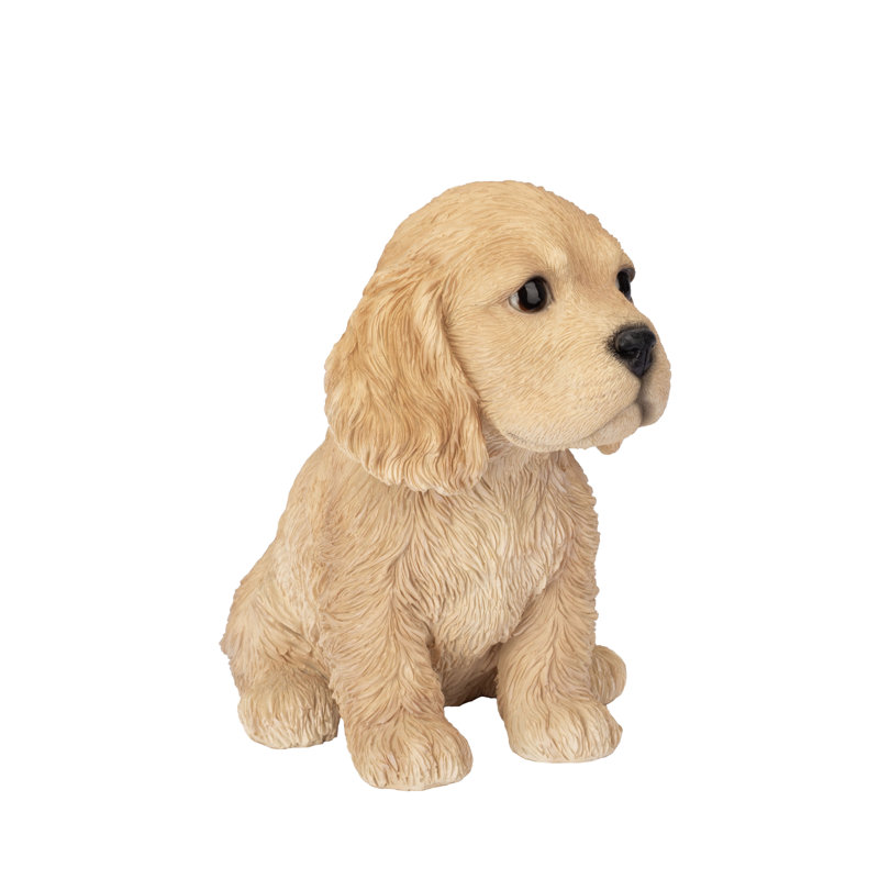 Brown Cocker Spaniel | Handpainted Decorative Puppy Statue for Home & Garden Decor | Premium Polyresin Dog Statue | Gift for Dog Lovers | Weather-Resistant Indoor/Outdoor Decor