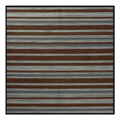 Machine Washable Horizontal Stripes Brown Area Rug