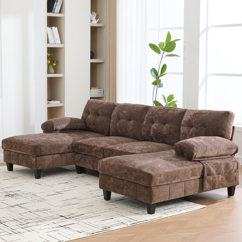 103.5"W 4-Piece Upholstered Sectional
