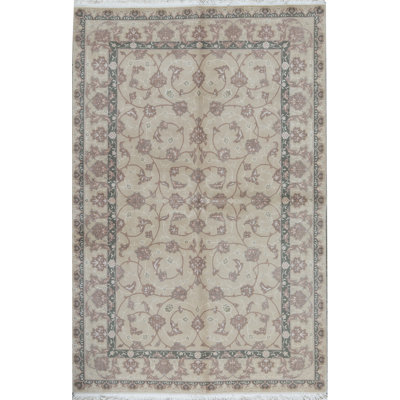 Hand-Knotted High-Quality Ivory Area Rug
