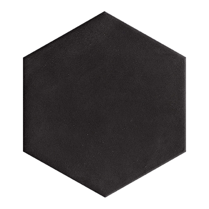 Carreau de mur et de plancher en porcelaine hexagonale 6 po Chromatica, Noir, noir, noir, noir