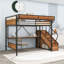 Lit mezzanine avec bureau intégré, escalier de rangement, garde-robe, éclairage DEL et prise de courant-1987693258-1987693260