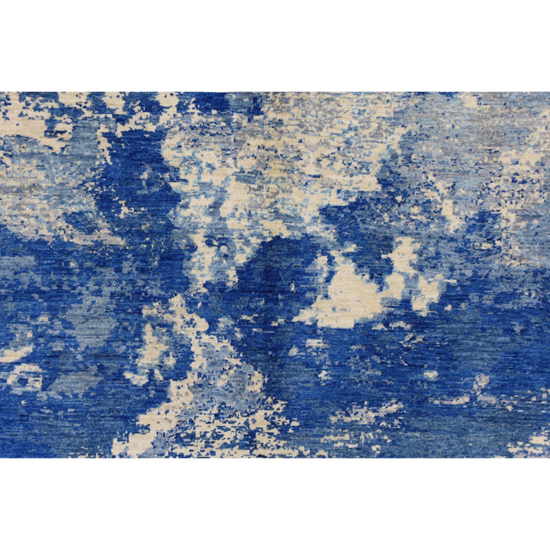 Hand Knotted Wool Area Rug in Multi