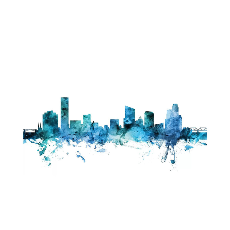 Grand Rapids, Michigan Skyline by Michael Tompsett - 1 Piece Wrapped Canvas Wall Art, 152.5 cm H x 101.5 cm W