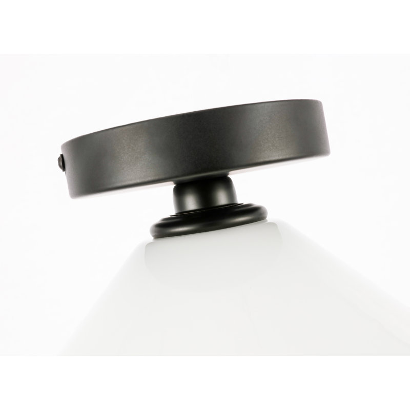 Plafonnier encastré à 1 lumière 7,9 po Sullivan Street, Noir, Blanc, H 9,4 po x l 7,9 po x P 7,9 po