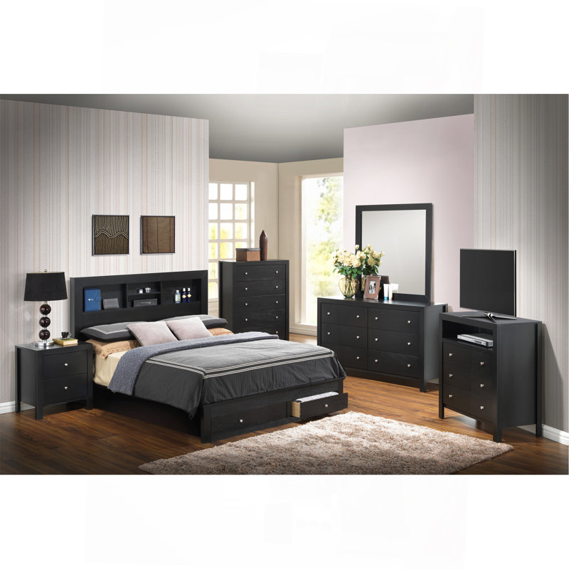 Versatile Full Storage Bed In Sleek Black