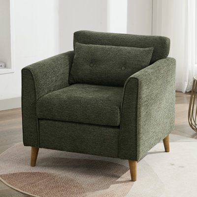 Carlaya Upholstered Accent Chair With Pillow
