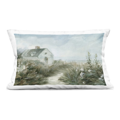Coussin Windswept Cottage by Sea, imprimé par Danhui Nai