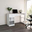 Bureau d'ordinateur, 1 tiroir, 2 tablettes, blanc