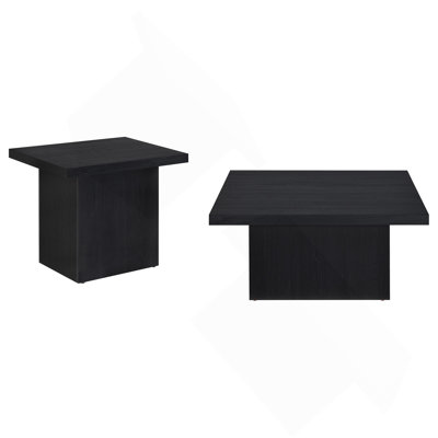 Black 2-piece Coffee Table Set
