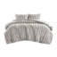Édredon 3 pièces en fausse fourrure double / grand, gris, devant lisse, rembourrage respirant, taie décorative superposée grise ultra-douce avec surface texturée moelleuse, facile à laver-129129183