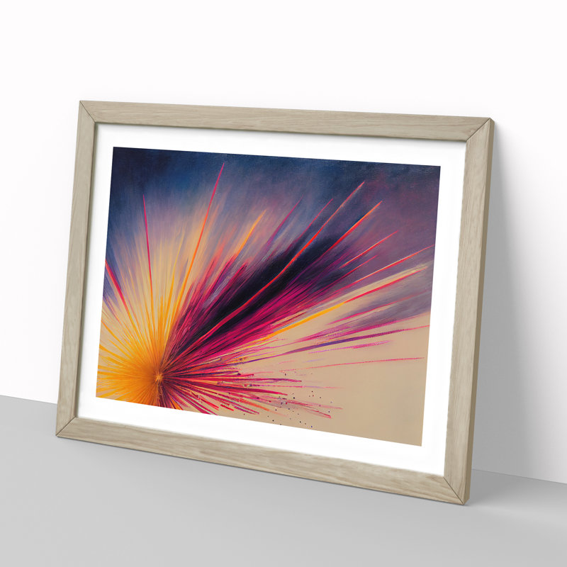 Astonishing Fireworks - Picture Frame Graphic Art, 46cm H x 64cm W x 2cm D, Oak Framed