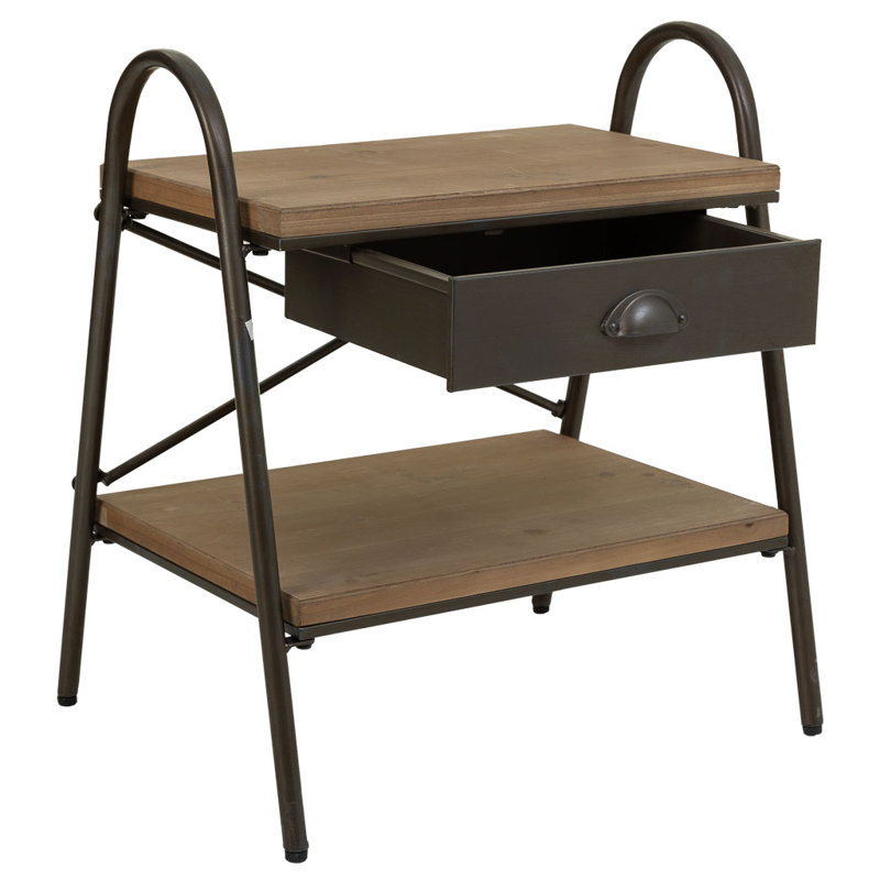 Ahnyia 52cm W Metal Bedside Table