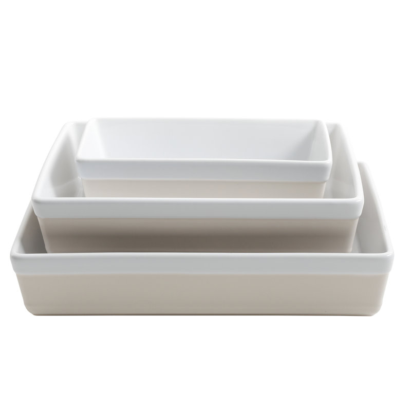 Martha Stewart 3 Piece Stoneware Bakeware Set, Pink