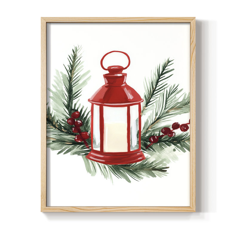 «Christmas Holiday», art encadré en bois massif CECXXXV, H 11 po x l 9 po, Naturel