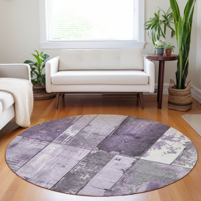 Machine Washable Indoor/Outdoor Xhevrie Purple Rug
