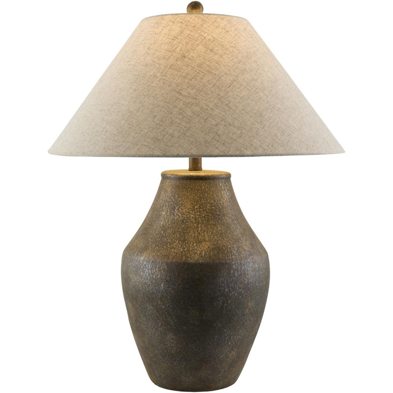 Lampe de table en céramique Hillsville, Brun, Blé