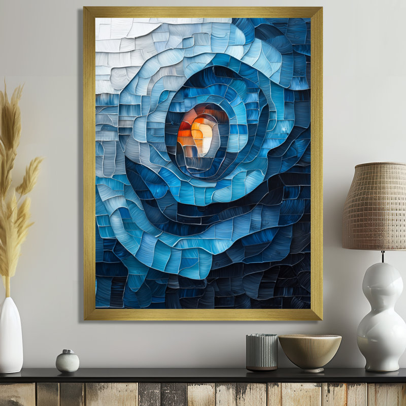 Omario - Abstract Wall Art, 20" H x 12" W, Framed Print without Mat, Gold