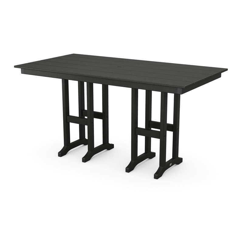 Table de salle à manger POLYWOOD x Sol 72, Noir, noir, noir, noir, L 37 po x L 72 po x H 37,06 po
