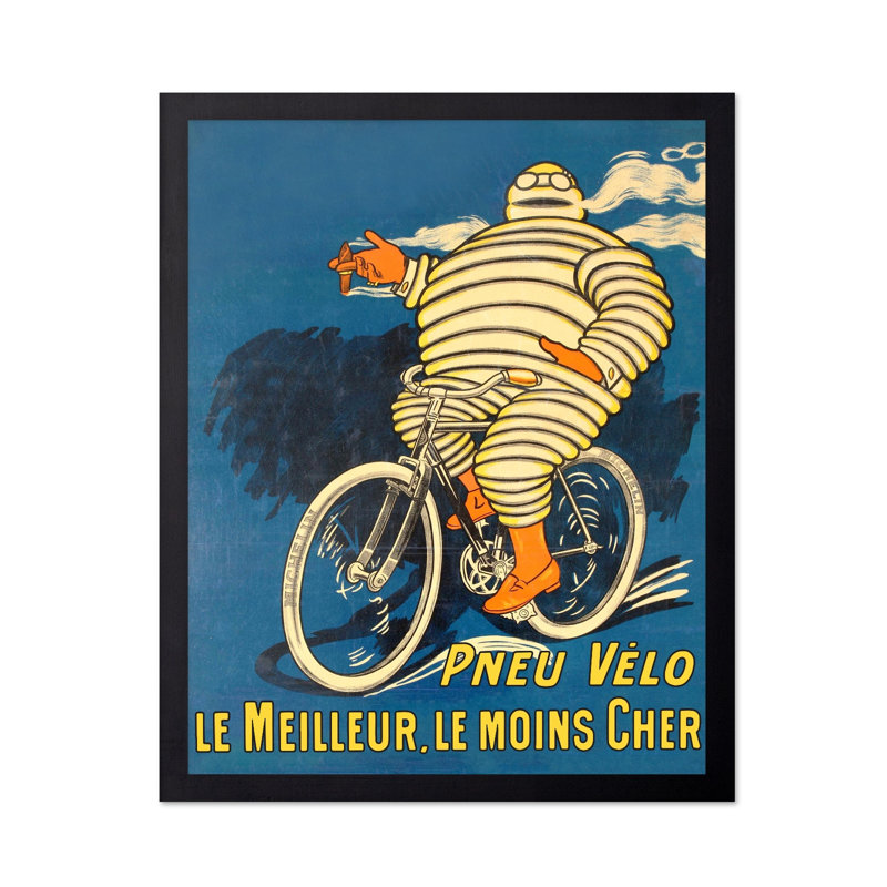 Tire Tire à vélo, Cadre noir, Affiche, H 18 po x l 24 po