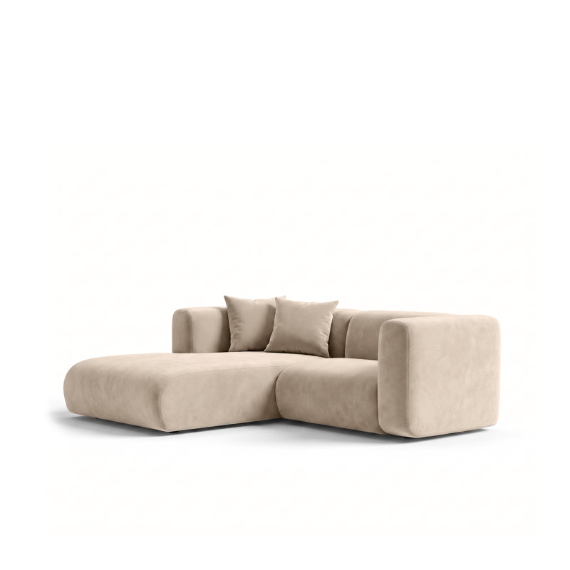 Greta Luxe Modular Sectional Sofa with Chaise – Modern Curved Upholstered Corner Couch