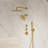 Tinian Thermostatic Shower System with Split Control Panel Dual 12" & 6" shower head, Handheld Shower -87415222