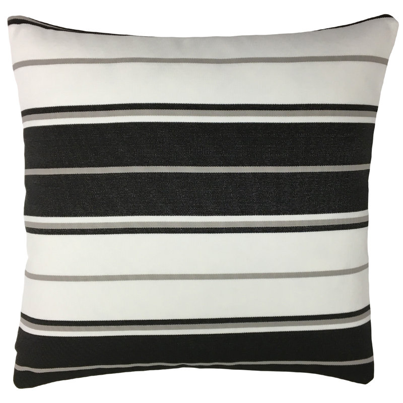 Red and Beige Striped Feather Reversible Throw Pillow 22" x 22"
